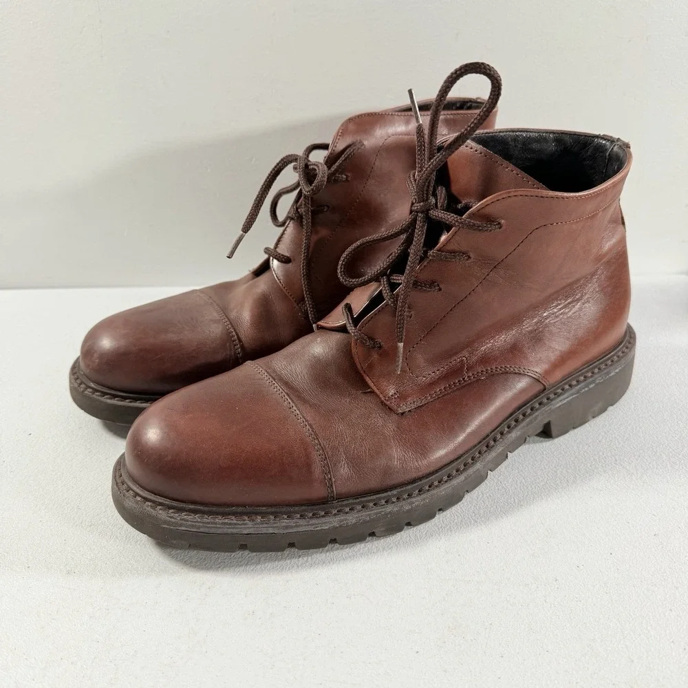Alfani | Shoes | Alfani Mens Brown Leather Lace Up Cap Toe  display picture 2